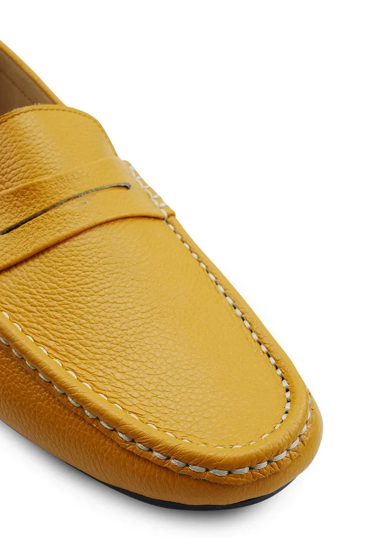 Penny Loafer Wrinkle Soft Leather Mustard Yellow