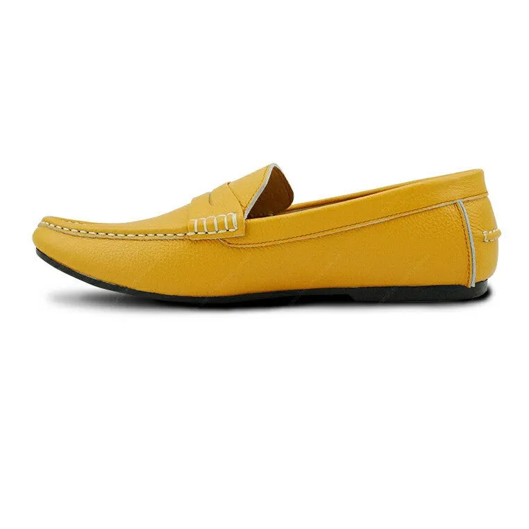 Penny Loafer Wrinkle Soft Leather Mustard Yellow