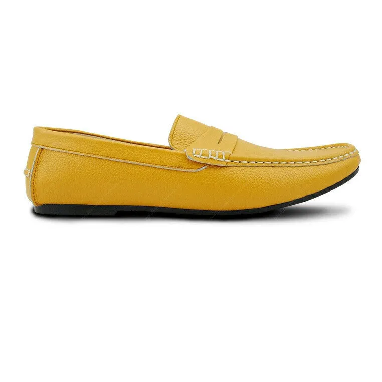Penny Loafer Wrinkle Soft Leather Mustard Yellow