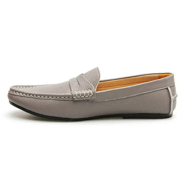 Penny Loafer Wrinkle Soft Leather Stone Grey