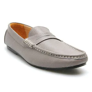 Penny Loafer Wrinkle Soft Leather Stone Grey