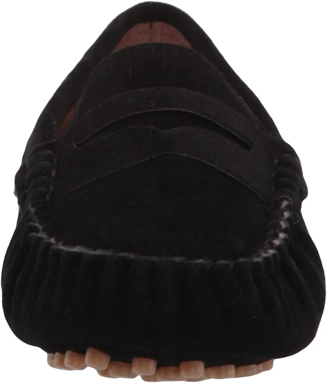 Penny Loafers for Little Kids Square Moc Toe Stiching Slip on Faux Suede Flexiable Rubber Sole Flat Heel Toddler's Moccasins One Size Smaller
