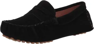 Penny Loafers for Little Kids Square Moc Toe Stiching Slip on Faux Suede Flexiable Rubber Sole Flat Heel Toddler's Moccasins One Size Smaller