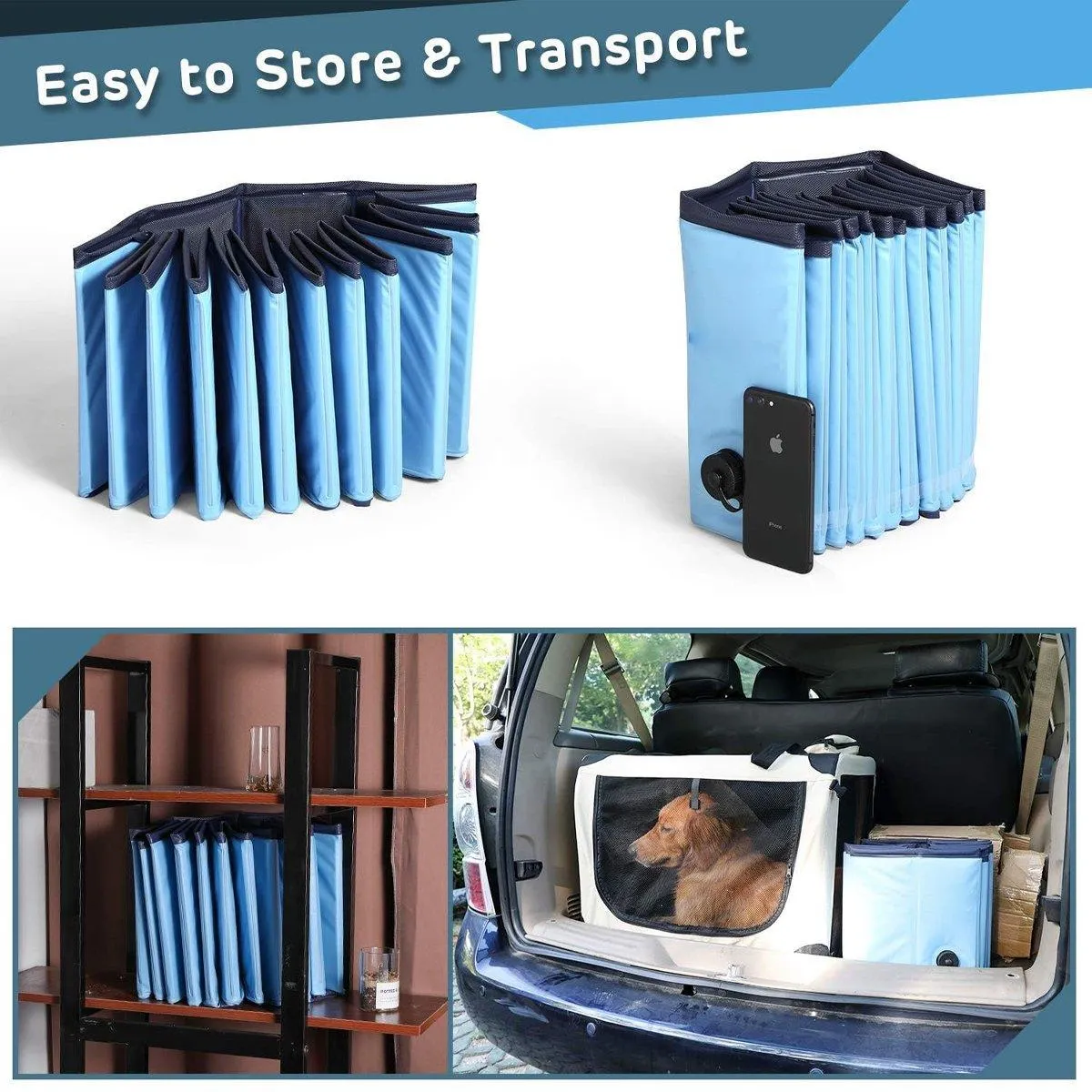 Pet Swimming Pool Foldable Portable Pool for Dogs or Kids Outdoor Summer Play