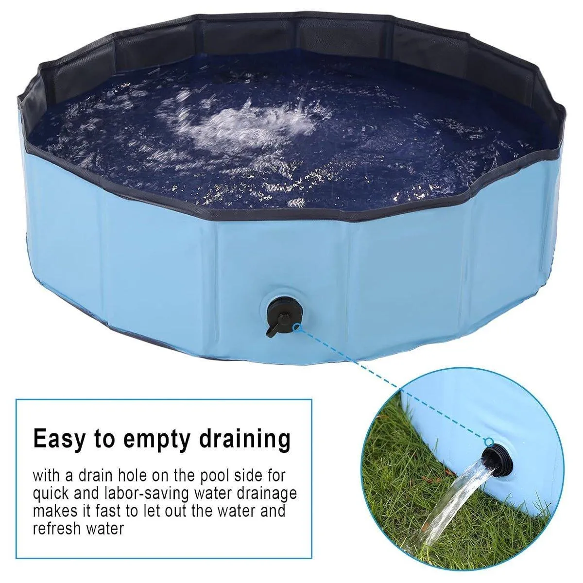 Pet Swimming Pool Foldable Portable Pool for Dogs or Kids Outdoor Summer Play