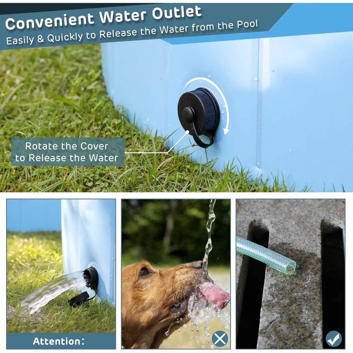 Pet Swimming Pool Foldable Portable Pool for Dogs or Kids Outdoor Summer Play
