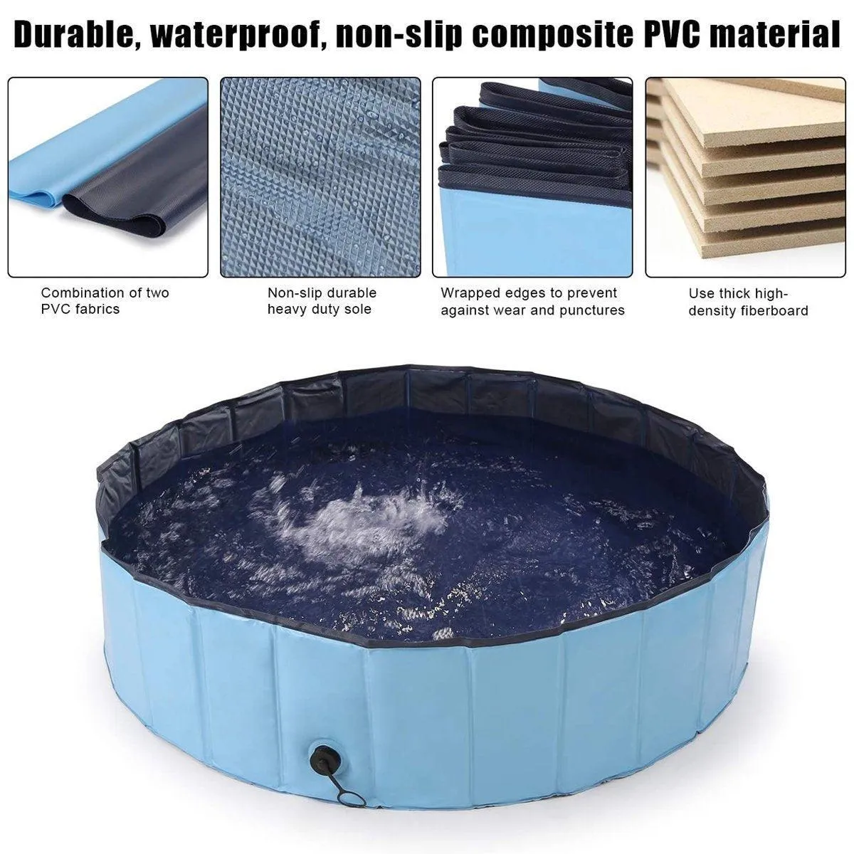 Pet Swimming Pool Foldable Portable Pool for Dogs or Kids Outdoor Summer Play