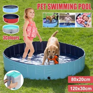 Pet Swimming Pool Foldable Portable Pool for Dogs or Kids Outdoor Summer Play