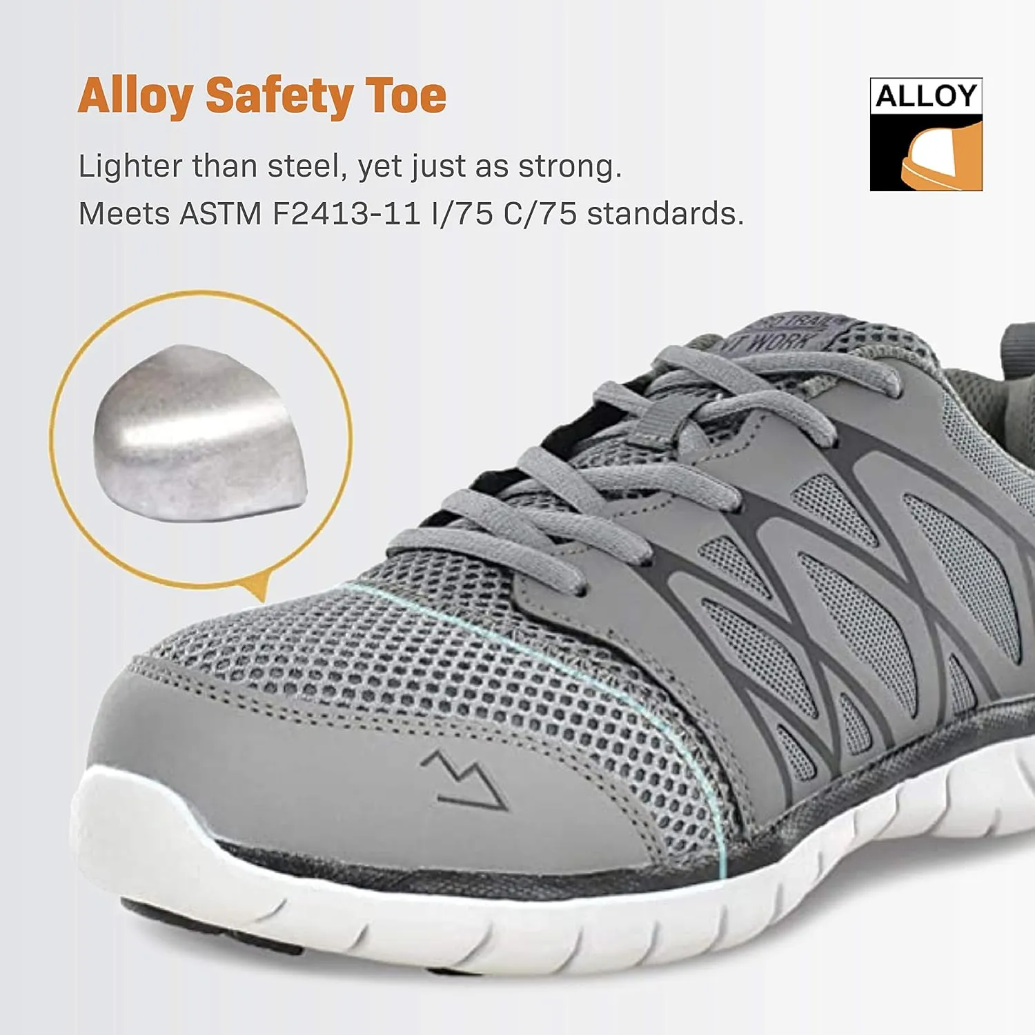 Phoenix Work Shoes for Men - Alloy Toe Lightweight Nonslip Mens Shoes