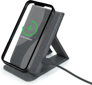 Phone Holder Wireless Charger, Foldable Phone Charger 15W, Portable Fast Wireless Charging Stand, Compatible with iPhone 15 14 13 12 Pro XS 8 Plus Galaxy S23 S22 S21 Note 20 etc (Grey)