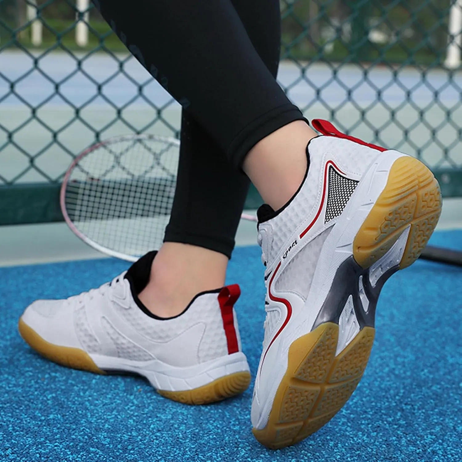 Pickleball Shoes for Mens Badminton Shoes Sneakers for All Court Racquetball Athletic Shoes Outdoor Indoor