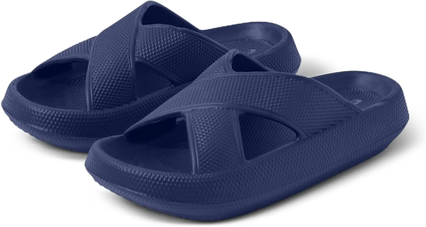 Pillow Slippers for Women and Men - Anti-Slip, Breathable House Shoes with Cross Strap Design, Cushioned Thick Sole for Ultimate Comfort and Versatility