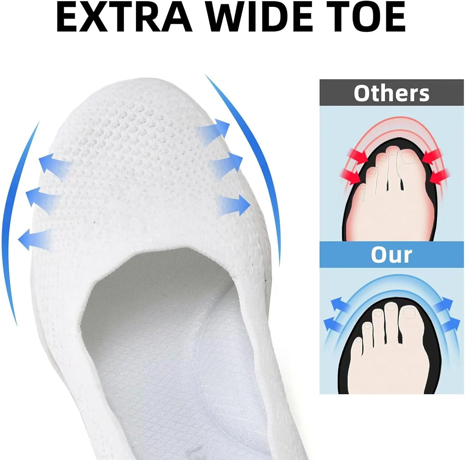 poemlady Women's Walking Shoes - Mesh Slip on Sneaker Knit Round Toe Casual Memory Foam Low Wedge Nurse Shoes for Work