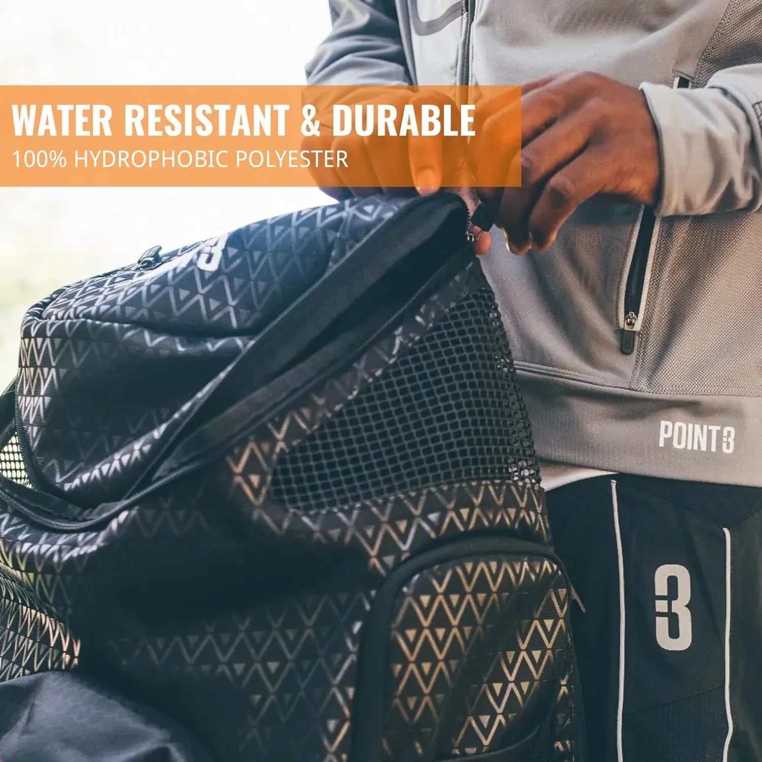 Point 3 Road Trip 2.0 Backpack Basketball Backpack with Drawstrong Closure | Ventilated Mesh Shoe Pocket Compartment