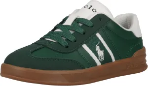 POLO RALPH LAUREN Heritage Court III T-Toe Junior DK Green/White M050 Sneaker, 5 US Unisex Big Kid