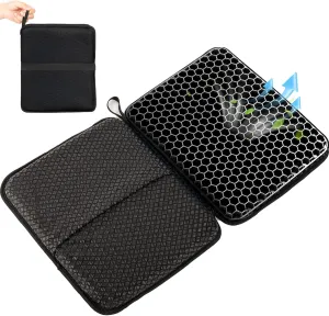 Portable Airplane Seat Cushion 20.5inch, Travel Foldable Bleachers Gel Seat Cuhsion Seat Cushion for Wheelchair Car Chair Seat Pads for Office Chair Camping Kayak Flights Stadium