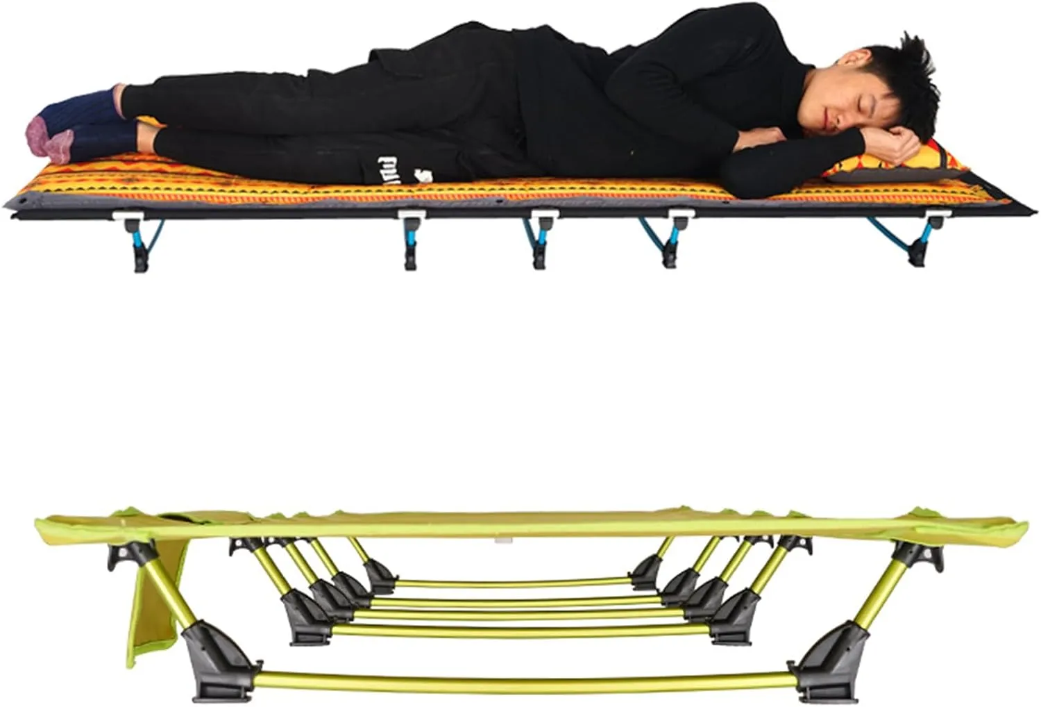 Portable Camping Folding Bed Lightweight Sleep Camping Bed Sleep Cot Camping Hiking Travel Truck Beach