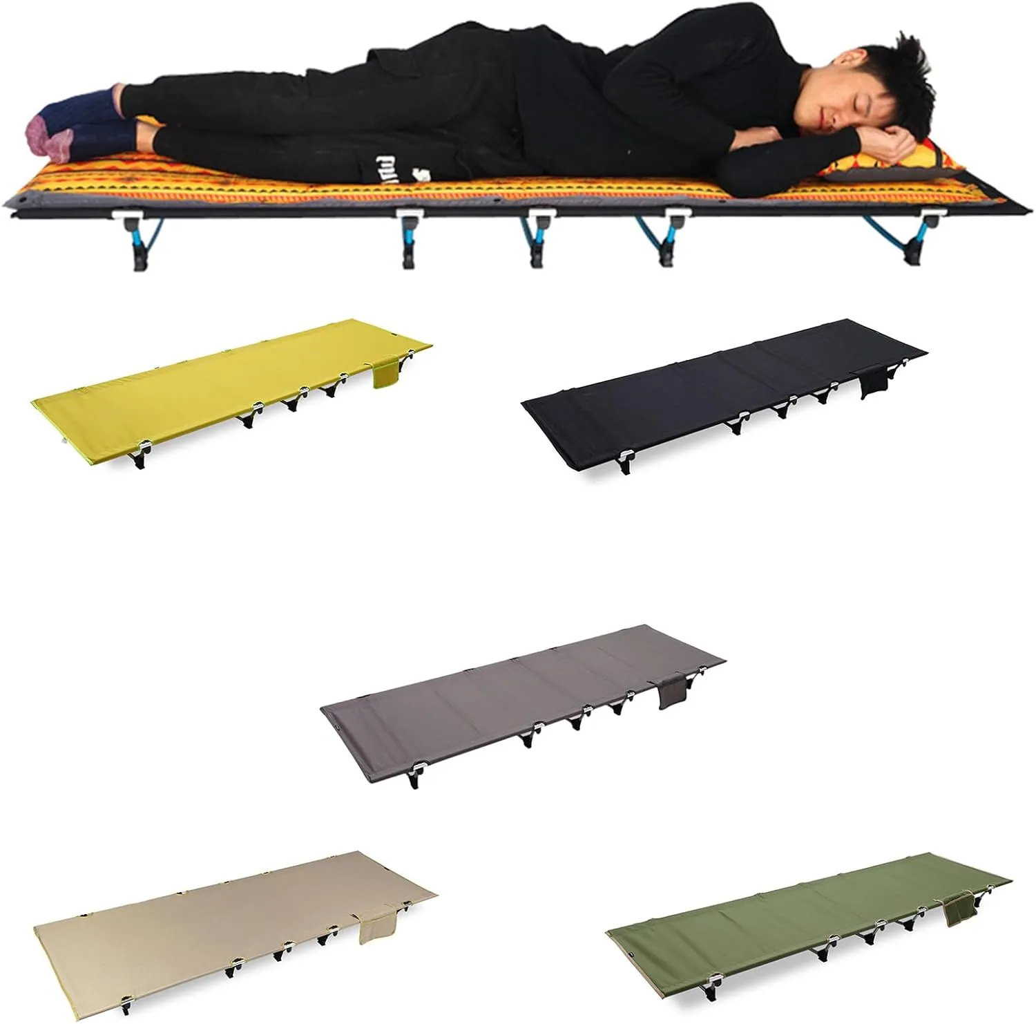 Portable Camping Folding Bed Lightweight Sleep Camping Bed Sleep Cot Camping Hiking Travel Truck Beach