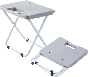 Portable Folding Camping Stool Collapsible Chair for Outdoor Hiking Fishing Train Grey