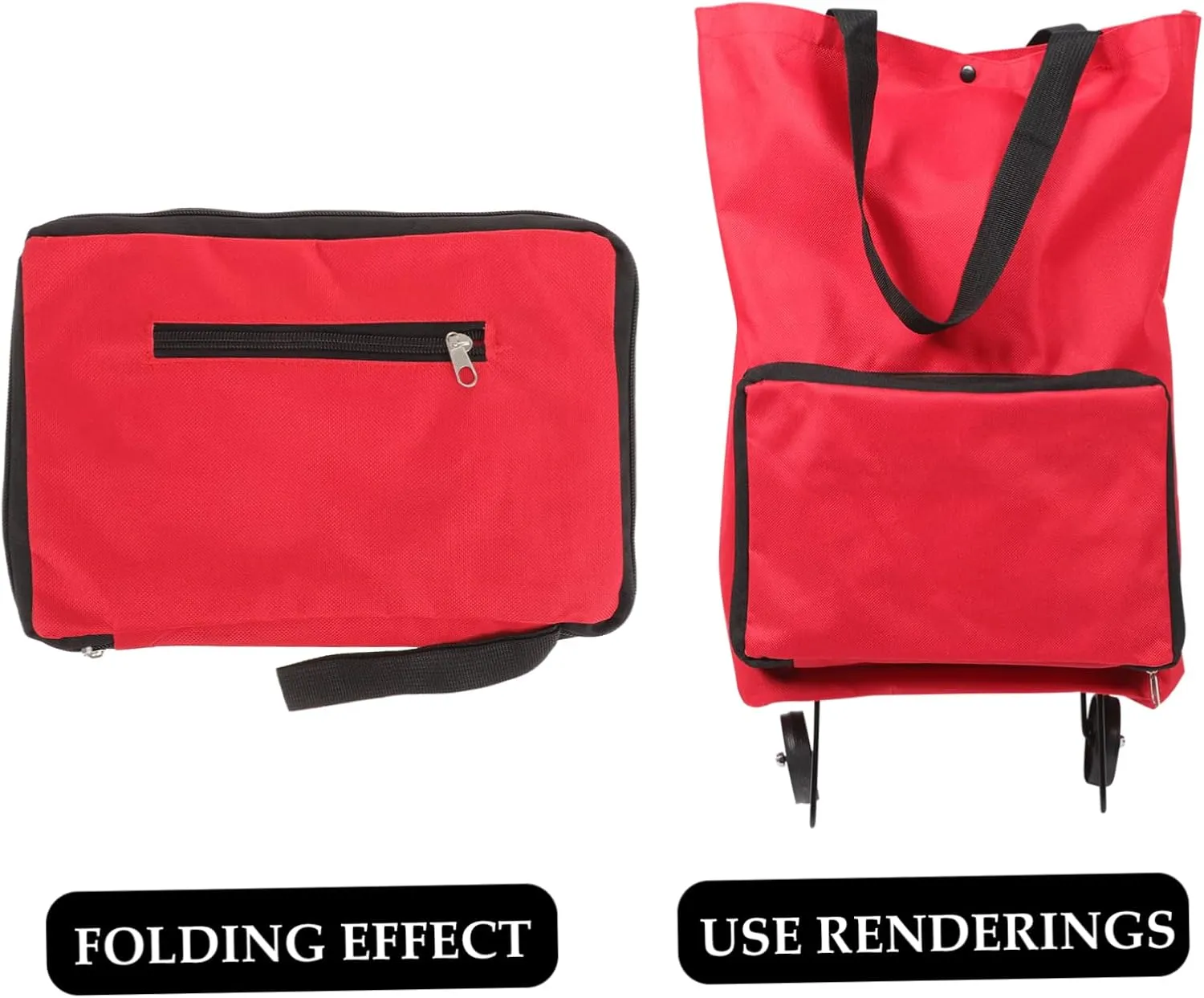 Portable Shopping Tug Bag Grocery Cart on Wheels Foldable Zipper Storage Bags Grocery Tey Bag
