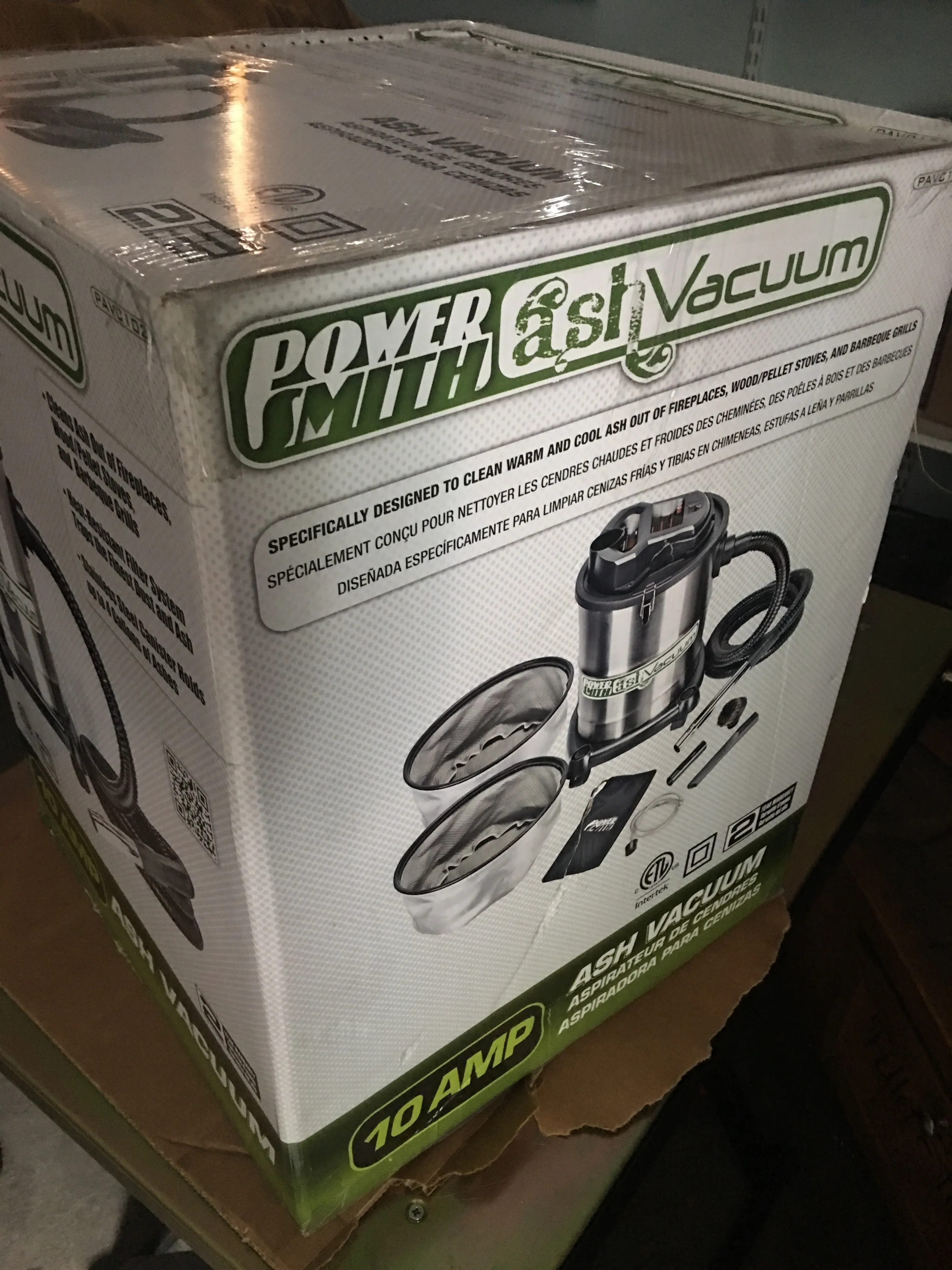 PowerSmith Ash Vac w/ Powerful 10 Amp motor- compact design- PAVC102- 5.2 Gal holds 4 Gal of Ash