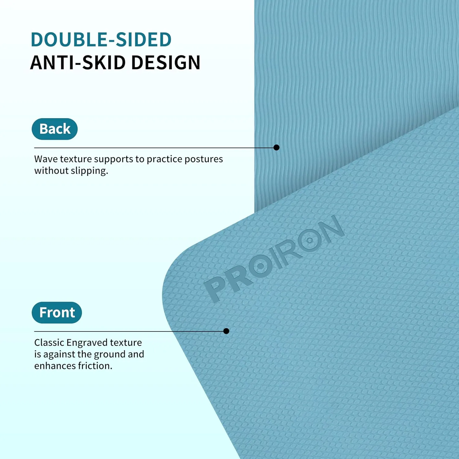 PROIRON Foldable 72“x24"x0.24”(6mm) TPE Yoga Mat,NOT PVC!!!-Folding Yoga Mat Thick for Home Workout & Travel, Eco-Friendly TPE Non Slip Yoga Mats with Storage Bag,Portable Yoga Mat for Home Gym, Pilates, Fitness,Stretching