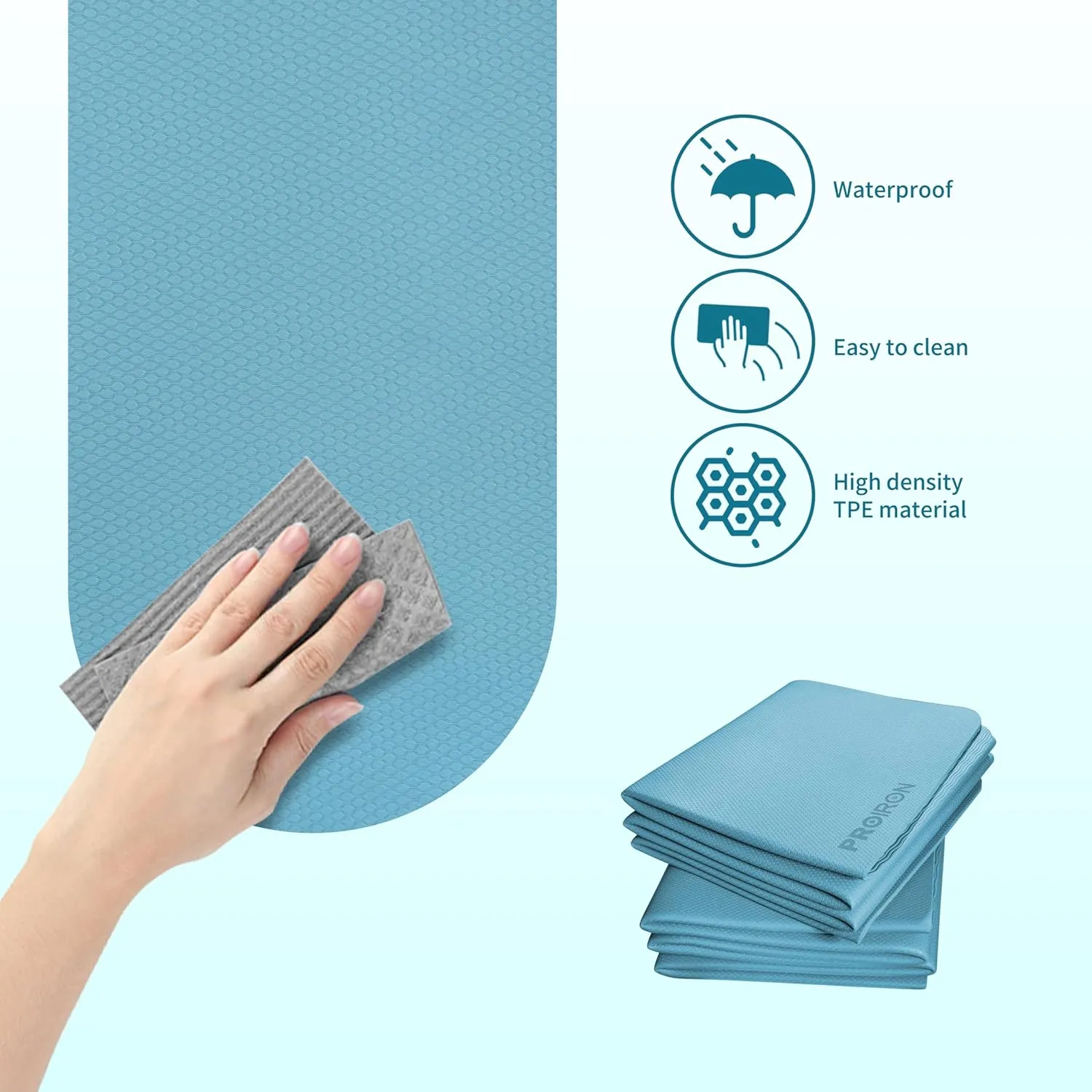 PROIRON Foldable 72“x24"x0.24”(6mm) TPE Yoga Mat,NOT PVC!!!-Folding Yoga Mat Thick for Home Workout & Travel, Eco-Friendly TPE Non Slip Yoga Mats with Storage Bag,Portable Yoga Mat for Home Gym, Pilates, Fitness,Stretching