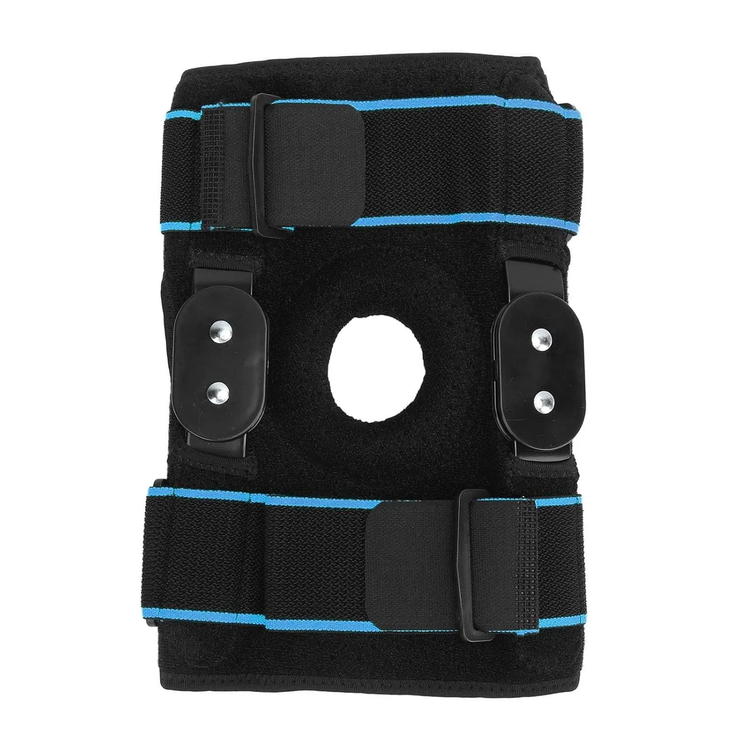 Protective Knee Pad, Foldable Aluminum Plate Shock Absorbing Anti Slip Strap Breathable Knee Brace for Running Basketball Riding (Blue)