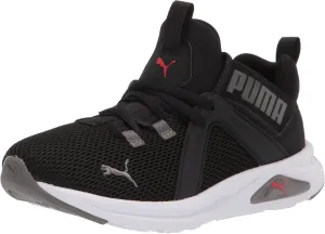 PUMA Enzo Weave Jr Boys Youth Sneaker M US Big Kid BlackHigh Risk Red