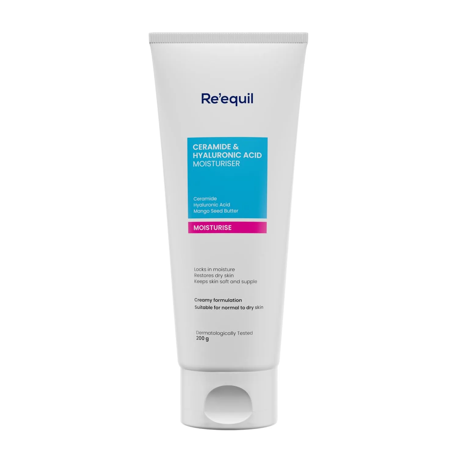 RE' EQUIL Ceramide Hyaluronic Acid Moisturiser Moisturizer For Face Barrier Repair Cream Long Lasting Hydration Suitable For Normal To Dry Skin 100G