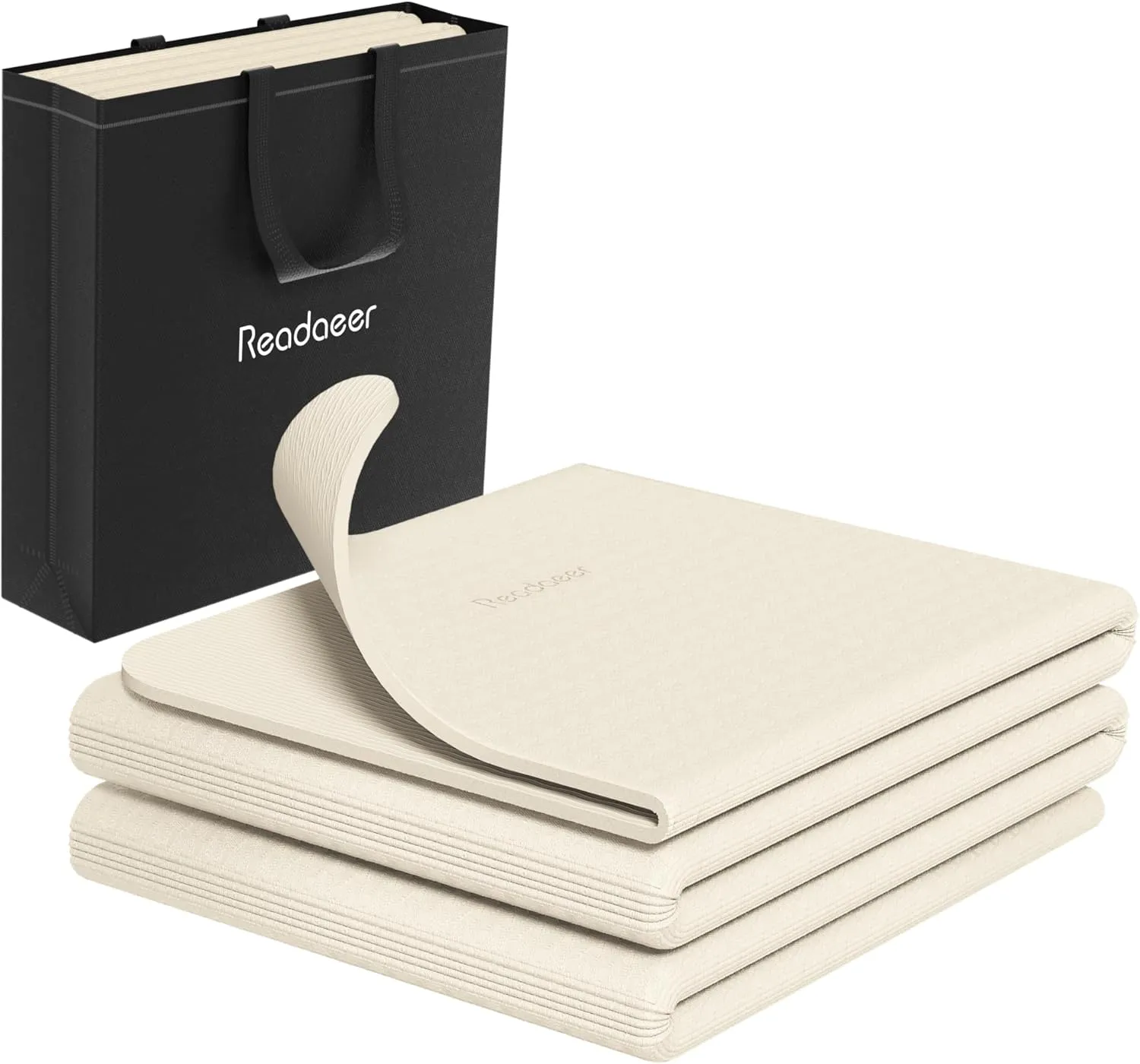 Readaeer Foldable Yoga Mat for Travel Folding Yoga Mat 6mm Thick with Carrying Bag, Non-Slip TPE Exercise Pilates Mat for 72" L x 24" W x 0.24 Inch