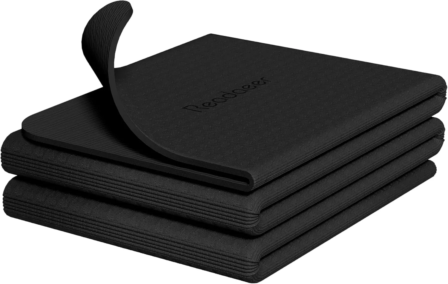 Readaeer Foldable Yoga Mat for Travel Folding Yoga Mat 6mm Thick with Carrying Bag, Non-Slip TPE Exercise Pilates Mat for 72" L x 24" W x 0.24 Inch