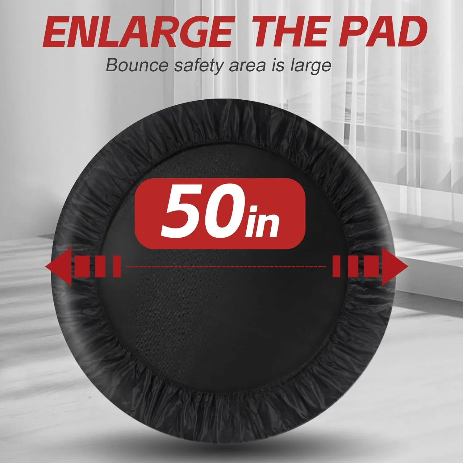 Rebounder Trampoline for Adults, 40"/50" Foldable Spring Fitness Trampoline - 450 lbs Capacity, Quiet & Stable Indoor/Outdoor Exercise Equipment for Cardio Workout