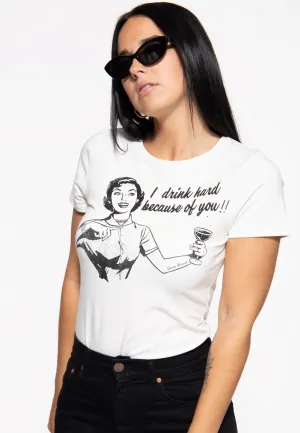 Retro T-Shirt «I drink hard»