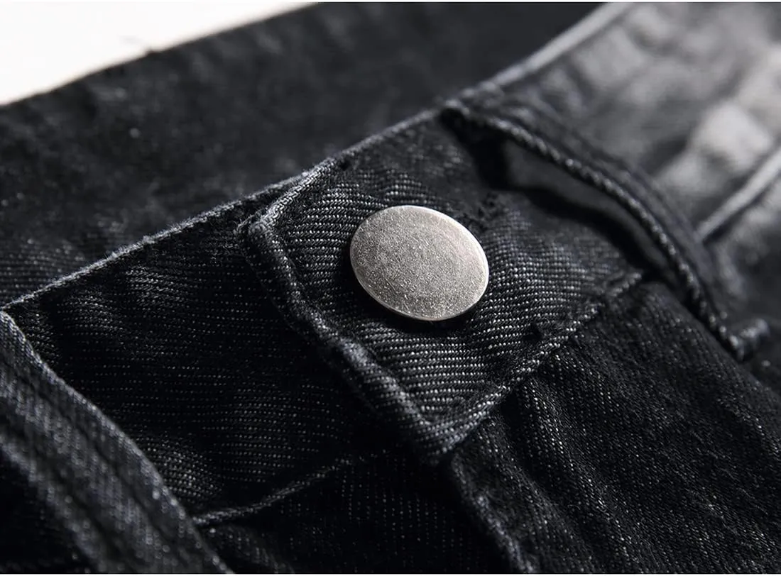 Ripped Jeans for Men Slim Denim Regular Fit Tapered Leg Distressed Destroyed Pants Mens Jeans with Hole