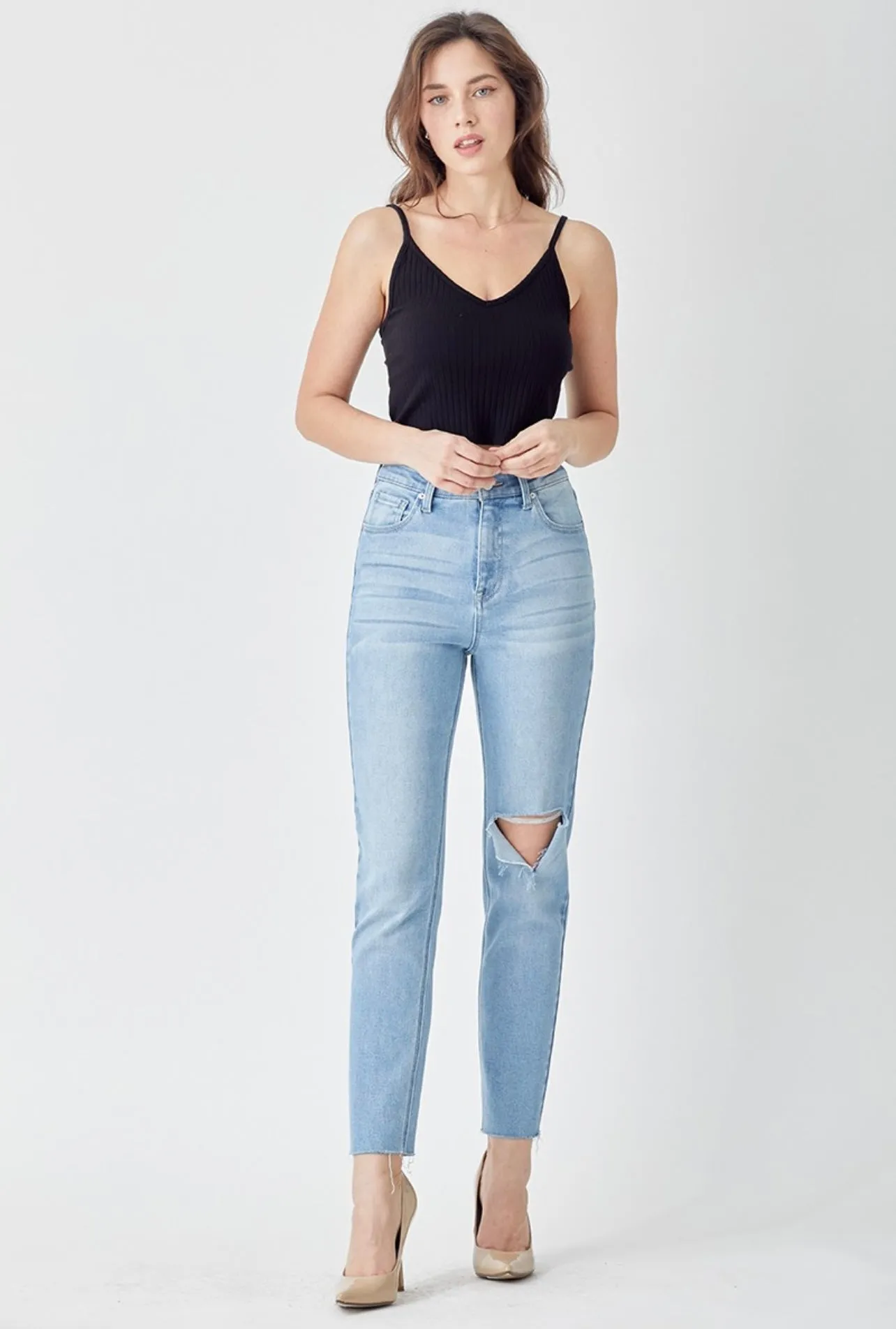 Risen Light Wash Tapered Leg Jean