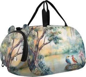 Riverbank Avian Serenity Youth Sports Duffel Bag with Ventilated Shoe Compartment|All-Season Lightweight Travel Gym Bag for Girls & Boys|Water-Resistant Gear Bag