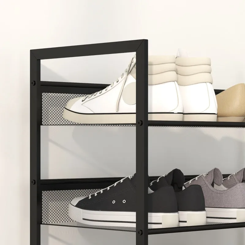 Rootz 5-Tier Shoe Rack - Shoe Organizer - Footwear Storage - Maximizes Space - Ensures Freshness - Increases Safety - 72cm x 30cm x 102cm - Steel Frame