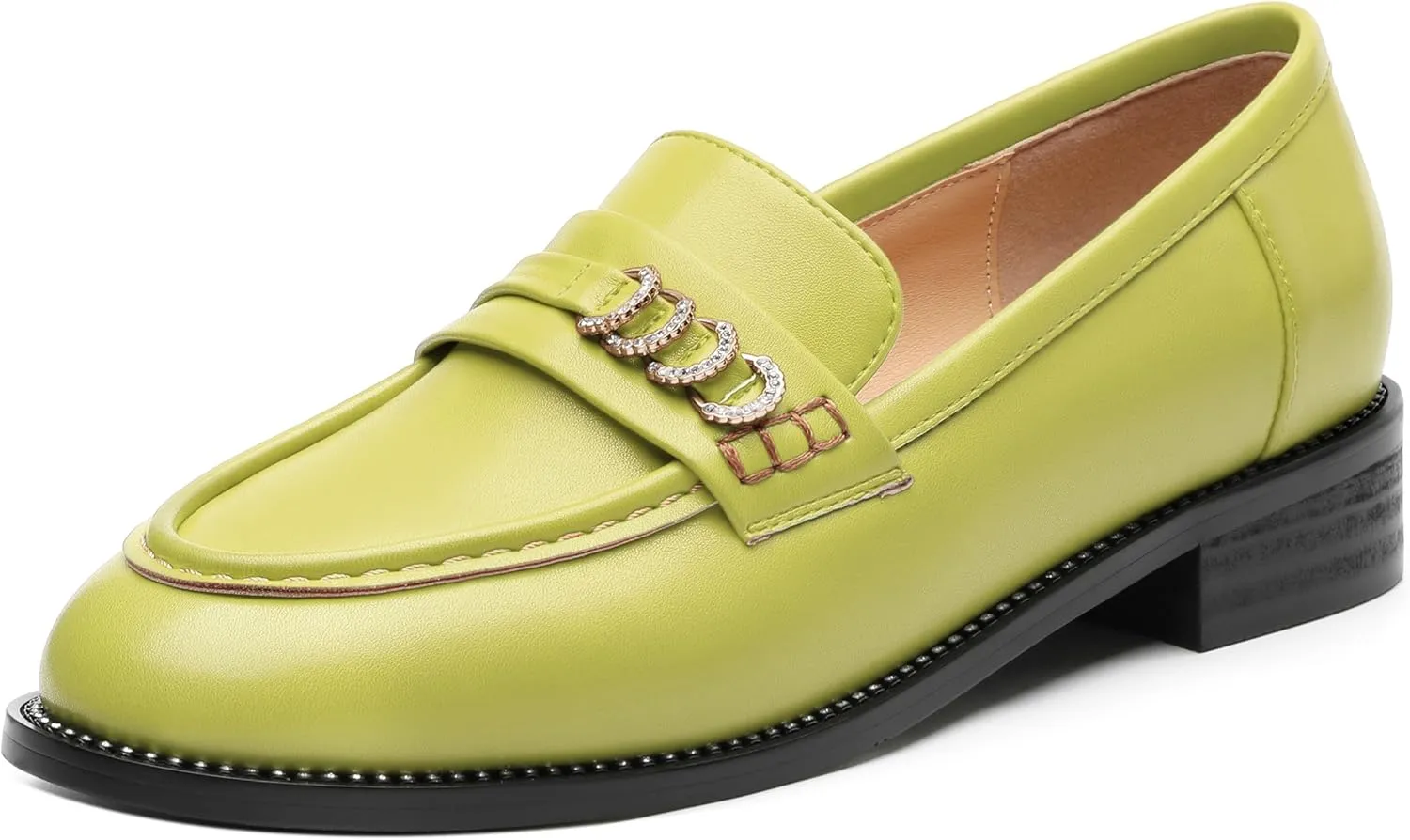 ROSERWISH Loafers for Women Comfort Chunky Low Heel Shoes Casual Slip On Penny Loafers Bussiness Fashion Work Shoes Ladies Dress Shoes