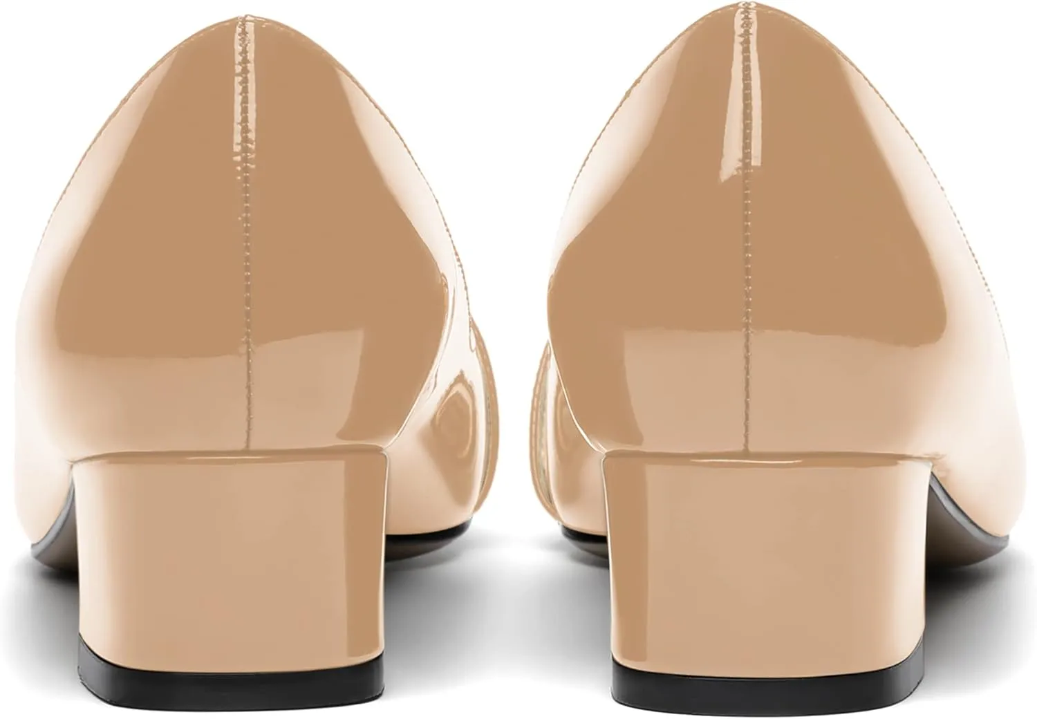 ROSERWISH Womens Work Wedding Slip On Patent Pointed Toe Cute Chunky Low Heel Pumps Dress Shoes 1.5 Inch