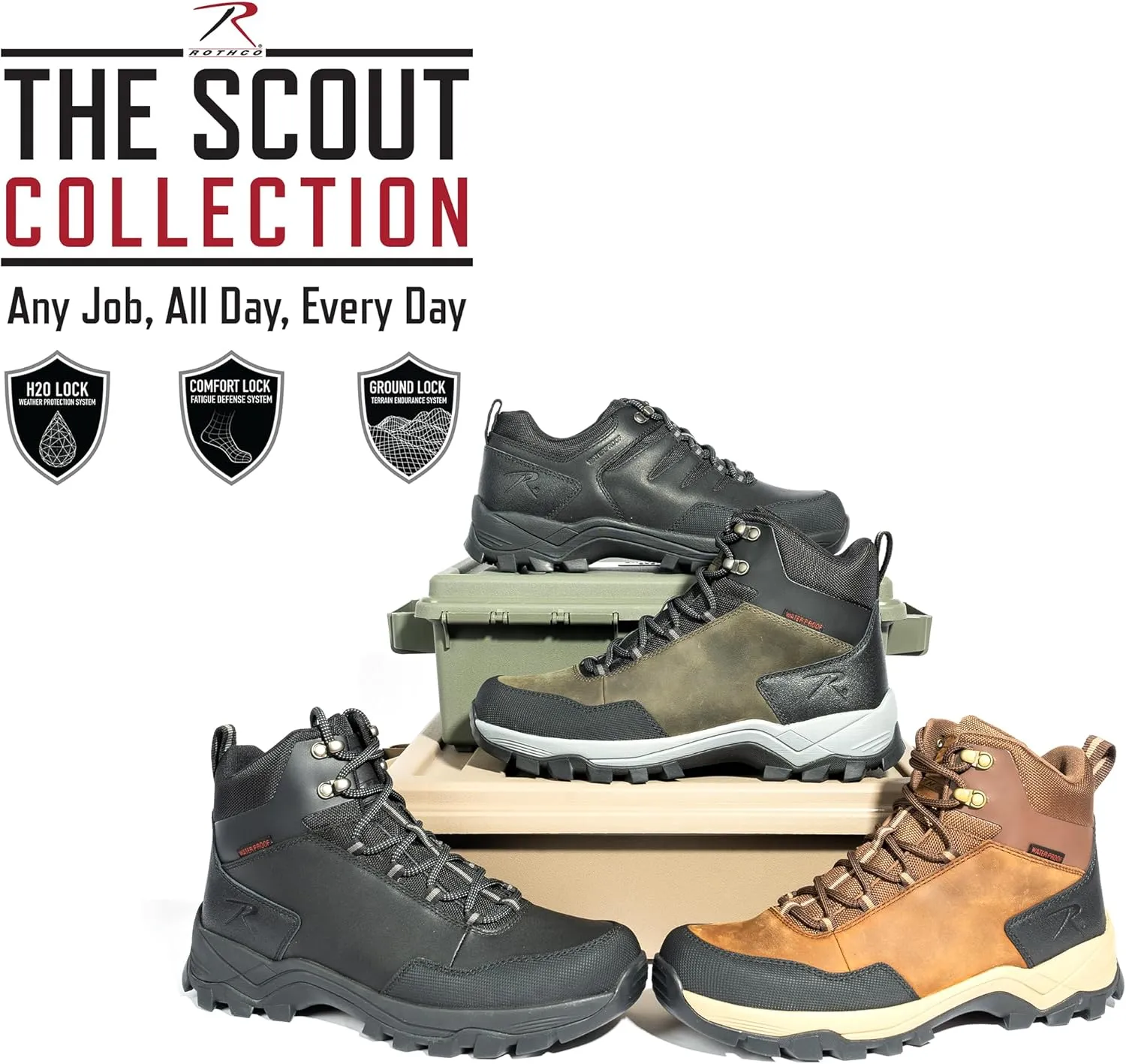 Rothco Scout All Terrain Hybrid Tactical Shoe – 4 Inch – Waterproof & Lightweight Low-Profile Boots
