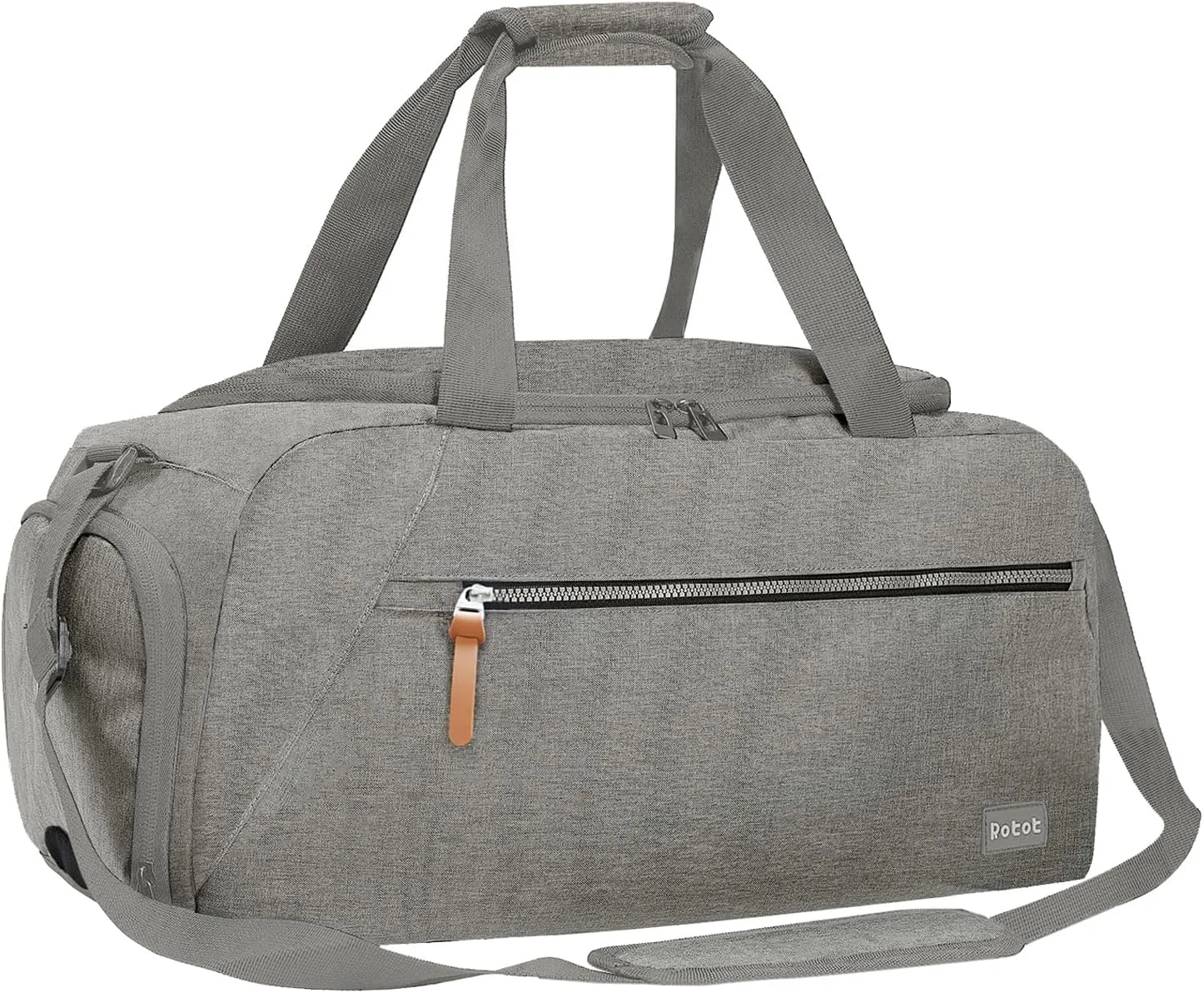 ROTOT Gym Duffel Bag, Gym Bag with Waterproof Shoe Pouch, Weekend Travel Bag with a Water-resistant Insulated Pocket
