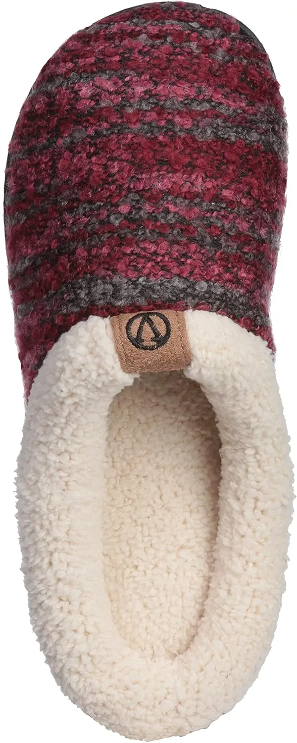 Roxoni Womens Knitted Fleece Lined Clog Slippers Warm House Shoe