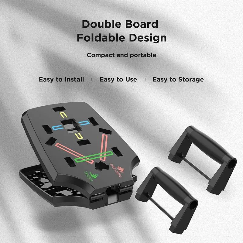 Rynx | 10-in-1 Portable Push Up Board with Foldable Push Up Bars for Strength Training