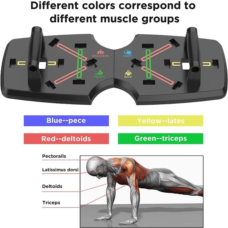Rynx | 10-in-1 Portable Push Up Board with Foldable Push Up Bars for Strength Training