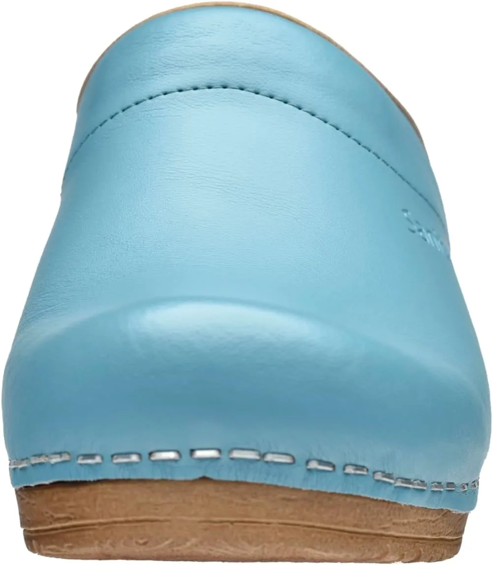 Sanita Sandra Open Clog Original Handmade Flexible Leather Clogs for Women Anatomically Shaped Foot Bed with Soft Foam
