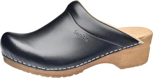 Sanita Sandra Open Clog Original Handmade Flexible Leather Clogs for Women Anatomically Shaped Foot Bed with Soft Foam
