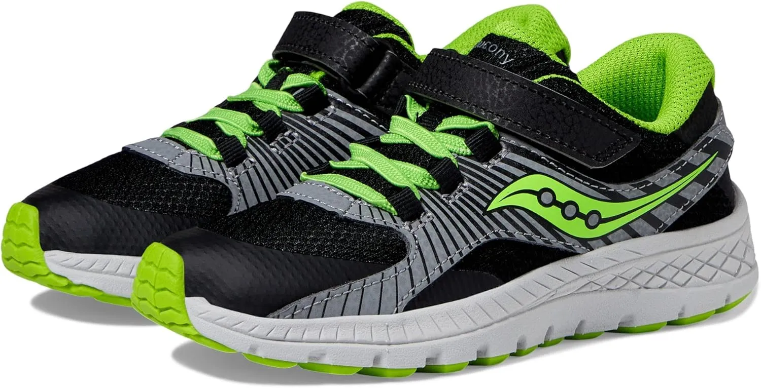 Saucony Velocer A/C Sneaker(Little Kid/Big Kid) Black/Green 3 Little Kid M