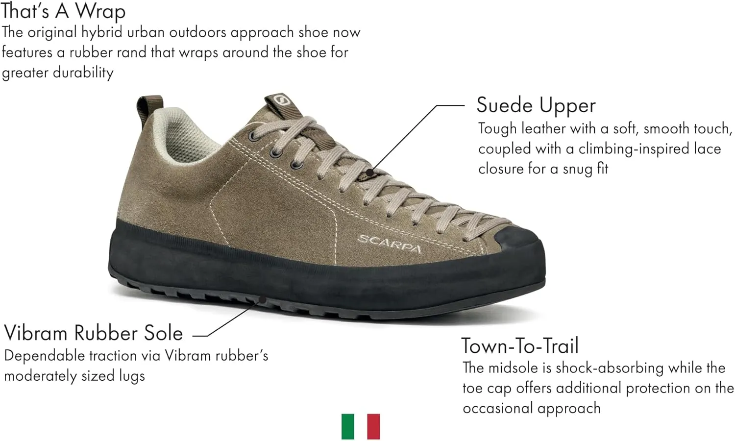 SCARPA Men's Mojito Wrap Lightweight Outdoor Leather Shoes