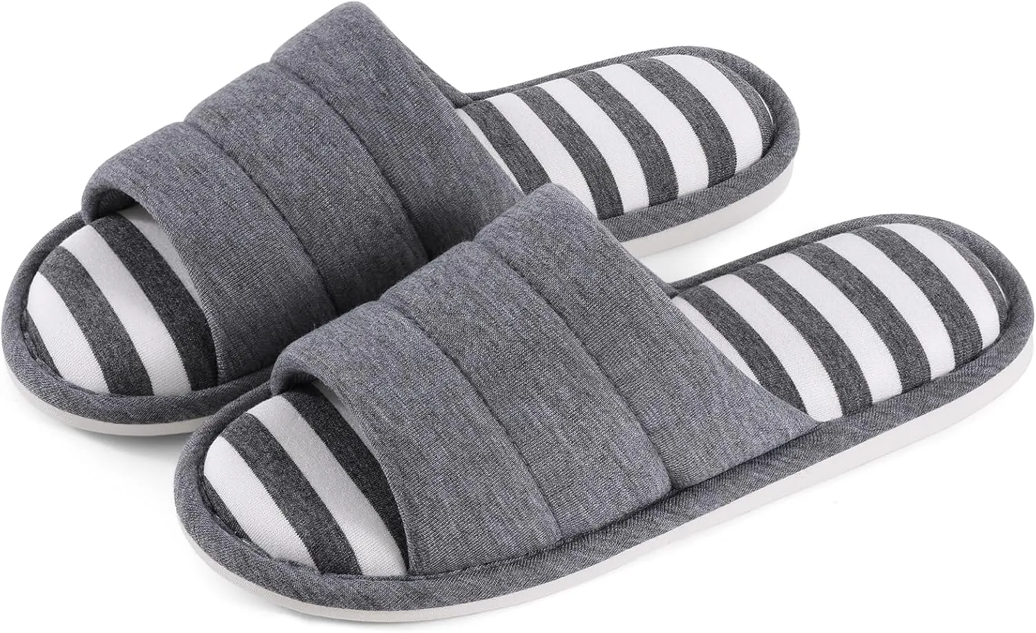 shevalues Open Toe House Slippers for Women Men Soft Cotton Indoor Shoes Memory Foam Slip On bedroom Slippers